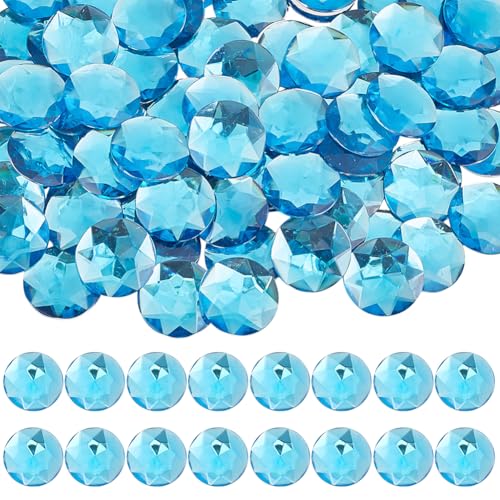 HOBBIESAY Strasssteine mit flacher Rückseite, rund, facettiert, Cabochons, Kunststoff, Kreis-Edelsteine, dunkelblau, flache Rückseite, Kristall, für Schmuckherstellung, 100 Stück HOBBIESAY Strasssteine mit flacher Rückseite, rund, facettiert, Cabochons, Kunststoff, Kreis-Edelsteine, dunkelblau, flache Rückseite, Kristall, für Schmuckherstellung, 100 Stück von HOBBIESAY