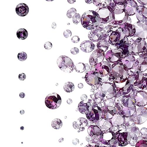 HOBBIESAY Zirkonia-Cabochons, 1 - 7 mm, violette Kristalle, facettierte Diamant-Strasssteine mit spitzer Rückseite, für Nagelkunst, Ohrringe, Armbänder, Ringe, Schmuck, Bastelarbeiten, 8 Größen, 160 HOBBIESAY Zirkonia-Cabochons, 1 - 7 mm, violette Kristalle, facettierte Diamant-Strasssteine mit spitzer Rückseite, für Nagelkunst, Ohrringe, Armbänder, Ringe, Schmuck, Bastelarbeiten, 8 Größen, 160 von HOBBIESAY