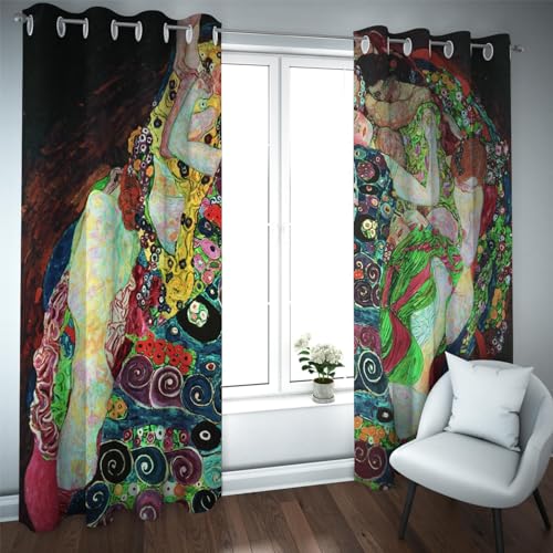 HOBBOY Gustav Klimt Abstrakte Kunst Fenster Vorhänge Vintage Haus Schlafzimmer Wohnzimmer Dekor Verdunkelungsvorhänge Wärmeisolierte Vorhänge 2 Paneele 2xW132xL245cm HOBBOY Gustav Klimt Abstrakte Kunst Fenster Vorhänge Vintage Haus Schlafzimmer Wohnzimmer Dekor Verdunkelungsvorhänge Wärmeisolierte Vorhänge 2 Paneele 2xW132xL245cm von HOBBOY