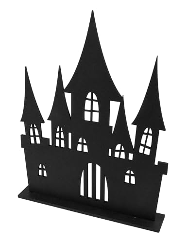 HOBI Dekoration Spukburg aus Holz, Schwarz, 18 x 23 cm – Schwarz HOBI Dekoration Spukburg aus Holz, Schwarz, 18 x 23 cm – Schwarz von HOBI