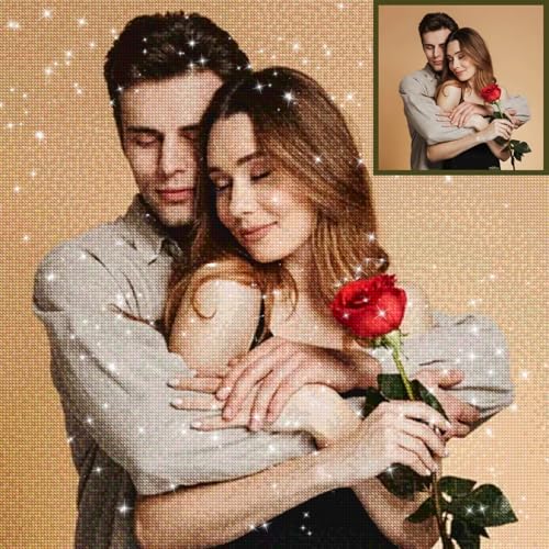 Diamond Painting Eigenes Bild,Diamant-Painting Foto Personalisiertes 5D Full Set,Erwachsene Kinder DIY Kreative Geschenk,Custom für die Wanddekoration zu Hause, 30x30cm von HOBULL