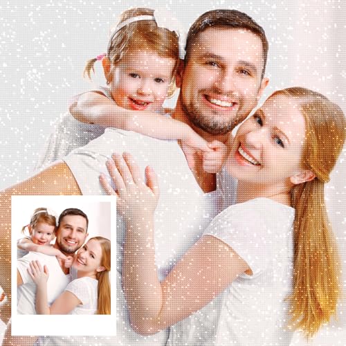 HOBULL Diamond Painting Eigenes Foto, 5D Erwachsene Diamond-Painting Personalisiert Bilder, Benutzerdefinierte Full Set Diamant Zubehör Selbst Gestalten Geschenke für Home Decor,40x40cm von HOBULL