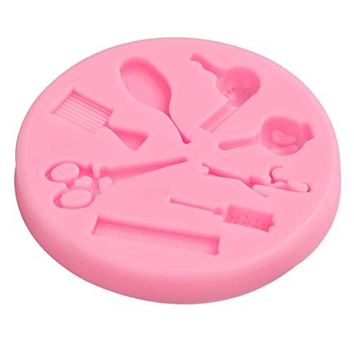 Fondant Formen 3 Stück flüssige silikonform DIY Schere Kamm Fön Friseur Werkzeug Kuchen Zucker Flipping Backform von HOCAH