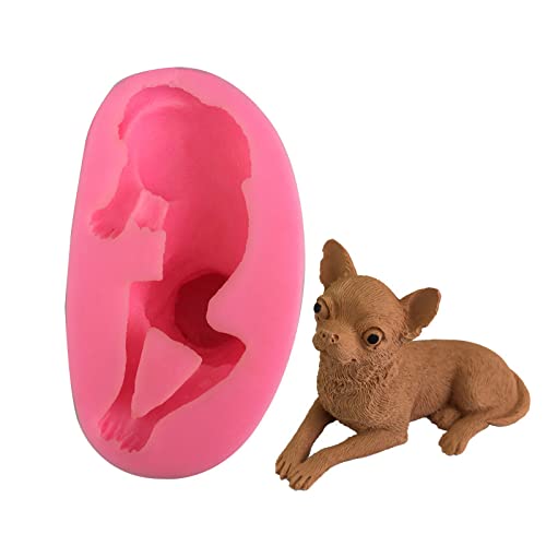 Fondant Formen 3D Chihuahua Welpe Silikon Form Kuchen Süßigkeiten Flipping Handy Tropfform Dekor DIY Form Weiche Keramikform von HOCAH