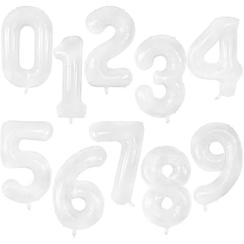 10 Stück 32/40 Zoll Riesenfolien-Zahlenballons Heliumfiguren Hochzeit Erwachsene Kinder Geburtstag Party Dekoration Lieferungen 0-9 Digital von HOCEDO