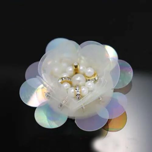 10 Stück handgemachte Perlen Blumen Patch Kristall Quaste Stoff Blumen Hochzeit Applikation DIY Dekoration Zubehör von HOCEDO