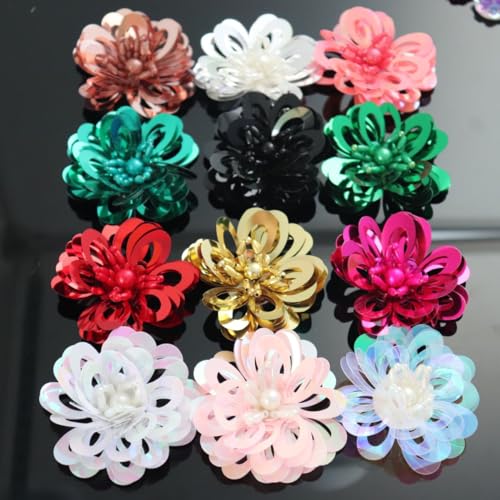 10 Teile/los Pailletten Blumen Perlen Patches Nähen Auf Applikationen Kleidung DIY Ohrringe Schuhe Taschen Liefert von HOCEDO