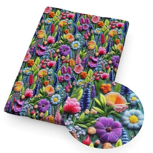 50 * 145cm Stickerei 3D Stil Druck Blume Polyester Baumwolle Stoff Tissue Nähen Quilten Stoffe Hand DIY Handmade von HOCEDO