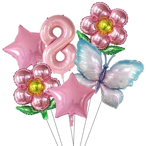 6 teile/satz Schmetterling 40 zoll Anzahl Ballons Rosa Blau Sonnenblume Baby Dusche Dekor Helium Ballon Geburtstag Party Hochzeit Liefert von HOCEDO