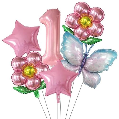 6 teile/satz Schmetterling 40 zoll Anzahl Ballons Rosa Blau Sonnenblume Baby Dusche Dekor Helium Ballon Geburtstag Party Hochzeit Liefert von HOCEDO