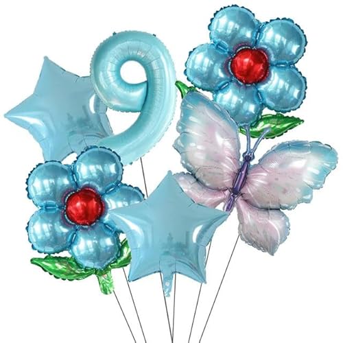 6 teile/satz Schmetterling 40 zoll Anzahl Ballons Rosa Blau Sonnenblume Baby Dusche Dekor Helium Ballon Geburtstag Party Hochzeit Liefert von HOCEDO