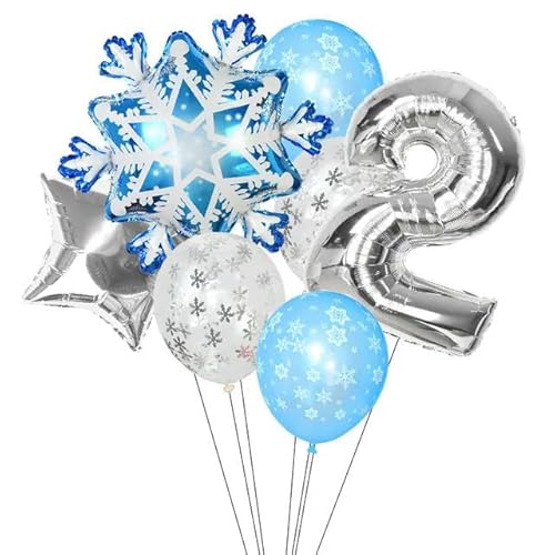 7 Stücke Erste Weihnachten Party Ballon Dekor Folie Schneeflocke Zahlen Ballon Kit Winter Thema Geburtstag Dekor 0 1 2 3 4 5 6 7 Ballon von HOCEDO