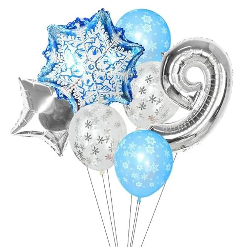7 Stücke Erste Weihnachten Party Ballon Dekor Folie Schneeflocke Zahlen Ballon Kit Winter Thema Geburtstag Dekor 0 1 2 3 4 5 6 7 Ballon von HOCEDO