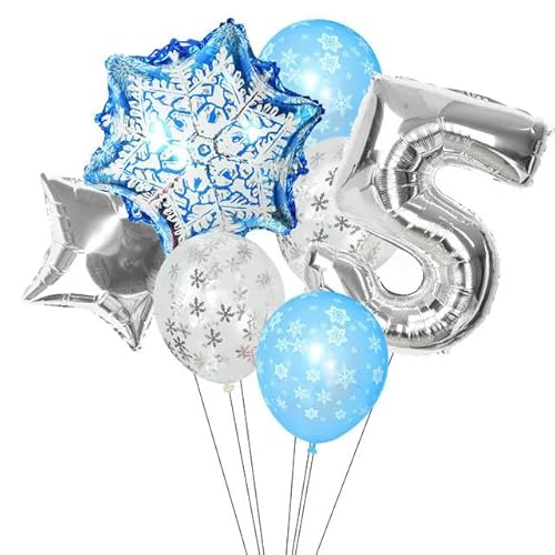 7 Stücke Erste Weihnachten Party Ballon Dekor Folie Schneeflocke Zahlen Ballon Kit Winter Thema Geburtstag Dekor 0 1 2 3 4 5 6 7 Ballon von HOCEDO