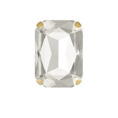 HOCEDO 100/200 Stück 10x14mm 13x18mm rechteckige Formen Kristallglas-Strasssteine ​​mit Goldener Kralle zum Aufnähen von Edelsteinen für Bekleidungszubehör von HOCEDO