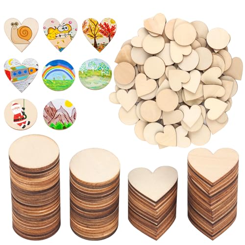 200 Stück Holzherzen, Herz Deko, Holzherzen zum Beschriften, Holzherzen Hochzeit für Tischdeko DIY Handwerk, Herzen Deko, Natürliche Holzherzen Deko von HOCUCHELAND