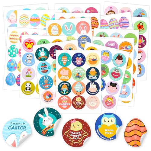 576 stück Aufkleber Ostern, Einfach zu Schälen und Aufzubewahren Osteraufkleber, 4cm Runde Selbstklebend Ostersticker, Niedliche Farbenfrohe Sticker Ostern für Geschenk Umschlag 576 stück Aufkleber Ostern, Einfach zu Schälen und Aufzubewahren Osteraufkleber, 4cm Runde Selbstklebend Ostersticker, Niedliche Farbenfrohe Sticker Ostern für Geschenk Umschlag von HOCUCHELAND