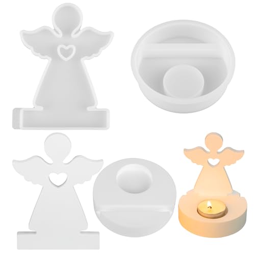 Silikonform Engel, 2 Stück Silikonformen Gießformen, 3D Gießformen Engel Kerzenformen mit Base, Silikonform Gießform Engel für Pflaster, Kerzen, Osterdekorationen und Bastelarbeiten Silikonform Engel, 2 Stück Silikonformen Gießformen, 3D Gießformen Engel Kerzenformen mit Base, Silikonform Gießform Engel für Pflaster, Kerzen, Osterdekorationen und Bastelarbeiten von HOCUCHELAND