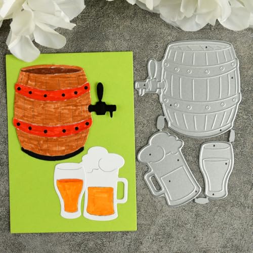 10,2 x 6,5 cm große Stanzformen für Bierfass und Weinglas, Stanzschablonen für Kartenherstellung, Scrapbooking, Album, Dekoration, Prägeschablone 10,2 x 6,5 cm große Stanzformen für Bierfass und Weinglas, Stanzschablonen für Kartenherstellung, Scrapbooking, Album, Dekoration, Prägeschablone von HOFALUYUSUN