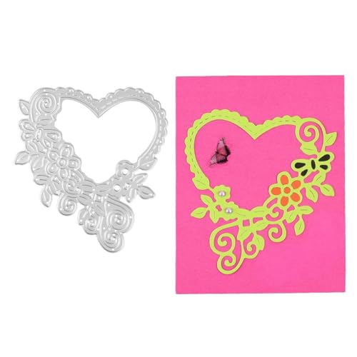 10,3 x 9,6 cm Spitzenherz Metall-Stanzformen für Kartenherstellung, Stanzschablonen für Scrapbooking, Fotoalbum, dekorative Prägeschablone 10,3 x 9,6 cm Spitzenherz Metall-Stanzformen für Kartenherstellung, Stanzschablonen für Scrapbooking, Fotoalbum, dekorative Prägeschablone von HOFALUYUSUN