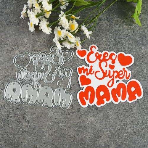 10,6 x 10,1 cm spanische Mutter Komplimente Metall-Stanzformen Schablonen für Scrapbooking, Basteln, Kartenherstellung, Papieralbum-Dekoration 10,6 x 10,1 cm spanische Mutter Komplimente Metall-Stanzformen Schablonen für Scrapbooking, Basteln, Kartenherstellung, Papieralbum-Dekoration von HOFALUYUSUN