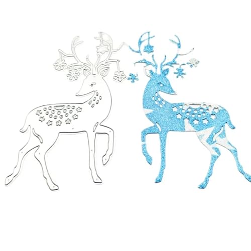 11,5 x 8,2 cm, Weihnachts-Hirsch-Metall-Stanzformen, Kunst-Schablonen, Heimdekoration 11,5 x 8,2 cm, Weihnachts-Hirsch-Metall-Stanzformen, Kunst-Schablonen, Heimdekoration von HOFALUYUSUN