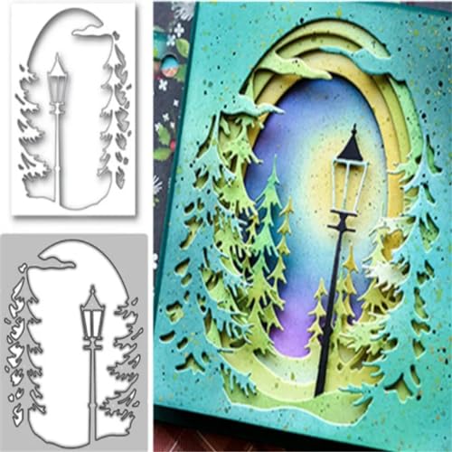 11 x 9,1 cm Weihnachtsbaum-Stanzformen, Straßenlaterne, Hintergrund, Prägung, Basteln, Dekor 11 x 9,1 cm Weihnachtsbaum-Stanzformen, Straßenlaterne, Hintergrund, Prägung, Basteln, Dekor von HOFALUYUSUN