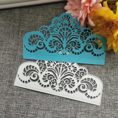 12,8 x 4,9 cm, ovaler Spitzenrahmen, Stanzformen, Prägung, Scrapbooking, Basteln für Briefmarken, Alben, Karten, Schablone, Dekoration, Papierbastelwerkzeuge von HOFALUYUSUN