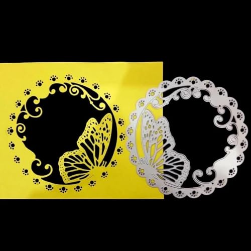 13,2 x 13,2 cm runde Schmetterlings-Metall-Stanzformen für Scrapbooking, Alben, Papierkarten, dekoratives Handwerk, Bastelbedarf 13,2 x 13,2 cm runde Schmetterlings-Metall-Stanzformen für Scrapbooking, Alben, Papierkarten, dekoratives Handwerk, Bastelbedarf von HOFALUYUSUN