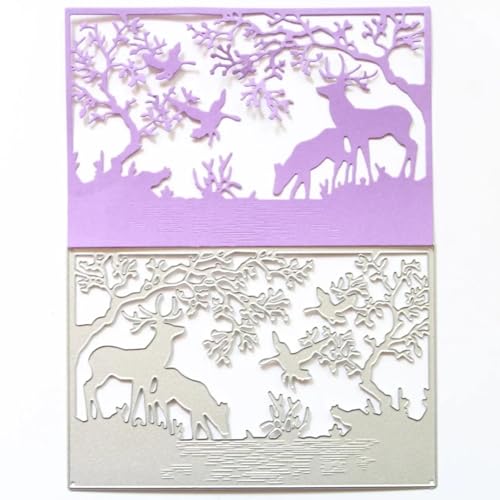 14,5 x 10 cm, Weihnachtswald, Metall-Stanzformen, Scrapbooking, geprägte Schablonen, Basteldekoration 14,5 x 10 cm, Weihnachtswald, Metall-Stanzformen, Scrapbooking, geprägte Schablonen, Basteldekoration von HOFALUYUSUN