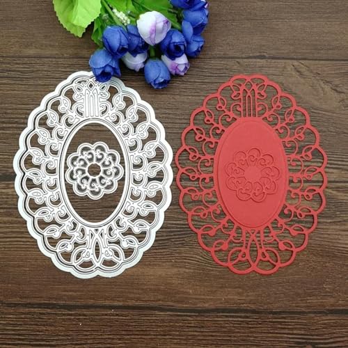 14,8 x 11,5 cm große Metall-Stanzformen, oval, Blumenhintergrund, Scrapbook-Papier, Bastelbedarf von HOFALUYUSUN