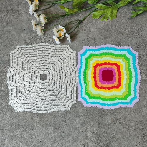 15,7 x 15,6 cm, polygonaler quadratischer Rahmen, Metall-Stanzformen für Kartenherstellung, Stanzschablonen für Scrapbooking, Fotoalbum, dekorative Prägeschablone von HOFALUYUSUN