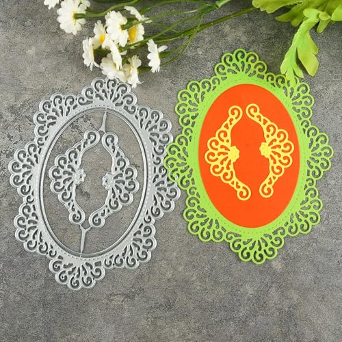 15 x 11,9 cm hohle Malschablone, Ringform, Metall, Stanzschablonen für Scrapbooking, Prägepapier, Fotoalbum, dekorative Kartengestaltung von HOFALUYUSUN