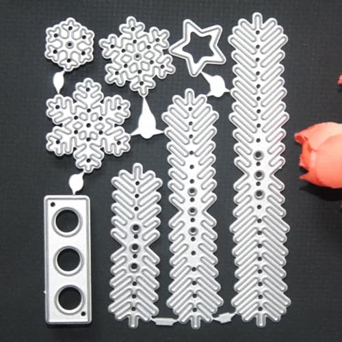 7,5 x 9,8 cm Metall-Stanzschablone, Weihnachtsbaum-Schneeflocken-Prägeschablone, Prägeschablone von HOFALUYUSUN