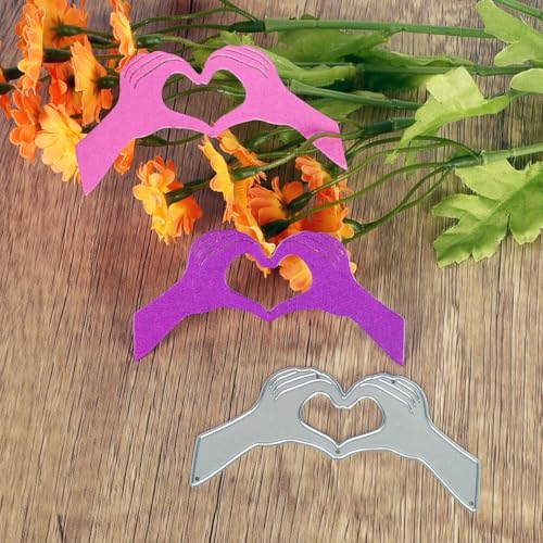 7,9 x 4,1 cm, Handherz-Muster, Metall-Stanzformen für Scrapbooking, Basteln, Kartenherstellung, Papieralbum-Dekoration 7,9 x 4,1 cm, Handherz-Muster, Metall-Stanzformen für Scrapbooking, Basteln, Kartenherstellung, Papieralbum-Dekoration von HOFALUYUSUN