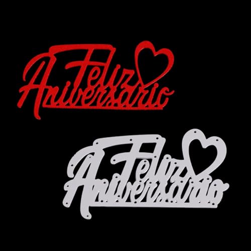 8,4 x 5,4 cm große Metall-Stanzformen mit Aufschrift "Happy Anniversary", Schablonen für Scrapbooking, Basteln, Kartenherstellung, Papieralbum-Dekoration 8,4 x 5,4 cm große Metall-Stanzformen mit Aufschrift "Happy Anniversary", Schablonen für Scrapbooking, Basteln, Kartenherstellung, Papieralbum-Dekoration von HOFALUYUSUN