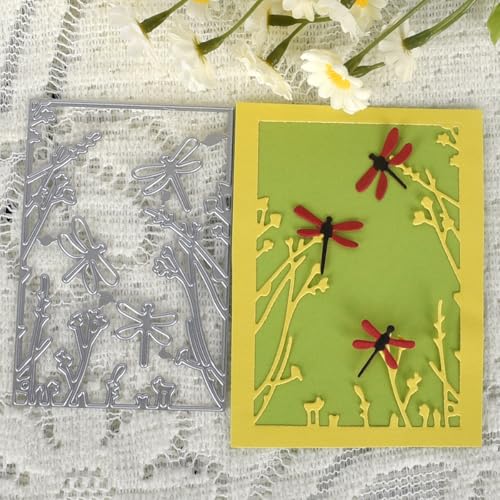 9,4 x 6,4 cm Libellen-Blumen-Bordüre, Metall-Stanzformen für Scrapbooking, Basteln, Kartenherstellung, Papieralbum-Dekoration 9,4 x 6,4 cm Libellen-Blumen-Bordüre, Metall-Stanzformen für Scrapbooking, Basteln, Kartenherstellung, Papieralbum-Dekoration von HOFALUYUSUN
