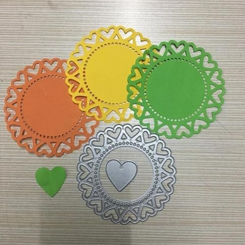 9 x 9 cm runde Herz-Stanzformen, Sammelalbum, Metallkarten, Prägestempel, Scrapbooking, Papierbasteln, Heimdekoration 9 x 9 cm runde Herz-Stanzformen, Sammelalbum, Metallkarten, Prägestempel, Scrapbooking, Papierbasteln, Heimdekoration von HOFALUYUSUN