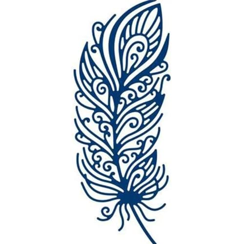 Federschablone, 11,3 x 4,7 cm, Metall, Stanzformen, Scrapbooking, Kartenherstellung, Präge, Papierbastelalbum, Schablone, Bastelbedarf von HOFALUYUSUN