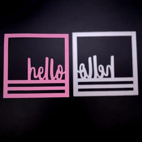 Hello Square Metall-Stanzschablonen für Scrapbooking, Fotoalbum, Papierkarten, dekorative Stanzformen, Bastelbedarf, 11 x 11 cm von HOFALUYUSUN