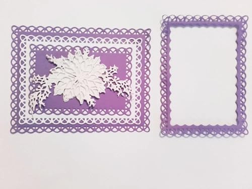 Metall-Stanzformen, 10,7 x 13,9 cm, verschachtelt, genäht, gewellt, rechteckig, für Bastelarbeiten, Papierkarten, Scrapbooking, Basteldekoration Metall-Stanzformen, 10,7 x 13,9 cm, verschachtelt, genäht, gewellt, rechteckig, für Bastelarbeiten, Papierkarten, Scrapbooking, Basteldekoration von HOFALUYUSUN