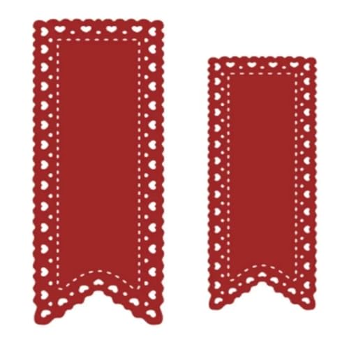 Metall-Stanzformen für Scrapbooking, Briefmarken, Prägung, Karten, Basteln, Dekoration, 6,3 x 8,2 cm, Herz-Spitze, Banner Metall-Stanzformen für Scrapbooking, Briefmarken, Prägung, Karten, Basteln, Dekoration, 6,3 x 8,2 cm, Herz-Spitze, Banner von HOFALUYUSUN