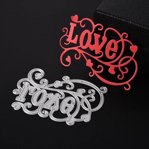 Metall-Stanzformen für Scrapbooking, Stanzschablone, Heimdekoration, Prägeschablone, Heimdekoration, 10,3 x 6,7 cm, Motiv: chinesische Liebe, Herzbuchstaben Metall-Stanzformen für Scrapbooking, Stanzschablone, Heimdekoration, Prägeschablone, Heimdekoration, 10,3 x 6,7 cm, Motiv: chinesische Liebe, Herzbuchstaben von HOFALUYUSUN
