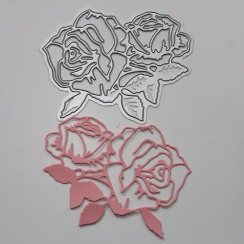 Metall-Stanzformen mit Rosenmotiv, 9,6 x 7,4 cm, Schablonen für Scrapbooking, Alben, Papierkarten, Prägung, Bastelbedarf von HOFALUYUSUN
