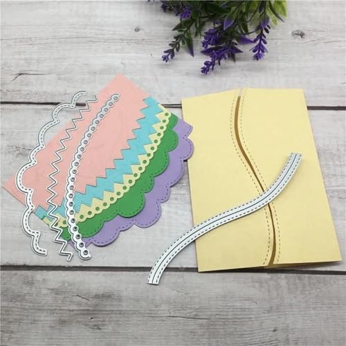 Metall-Stanzformen mit Wellenrand, Schablonen für Scrapbooking, Alben, Papierkarten, Prägung, Basteldekoration, 28 x 8 cm Metall-Stanzformen mit Wellenrand, Schablonen für Scrapbooking, Alben, Papierkarten, Prägung, Basteldekoration, 28 x 8 cm von HOFALUYUSUN