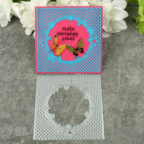 Quadratische Stanzformen für Grußkarten, Sterne, Metall, Schablonen für Scrapbooking, Basteln, Kartenherstellung, Papieralbum-Dekoration, 10,2 x 10,2 cm Quadratische Stanzformen für Grußkarten, Sterne, Metall, Schablonen für Scrapbooking, Basteln, Kartenherstellung, Papieralbum-Dekoration, 10,2 x 10,2 cm von HOFALUYUSUN
