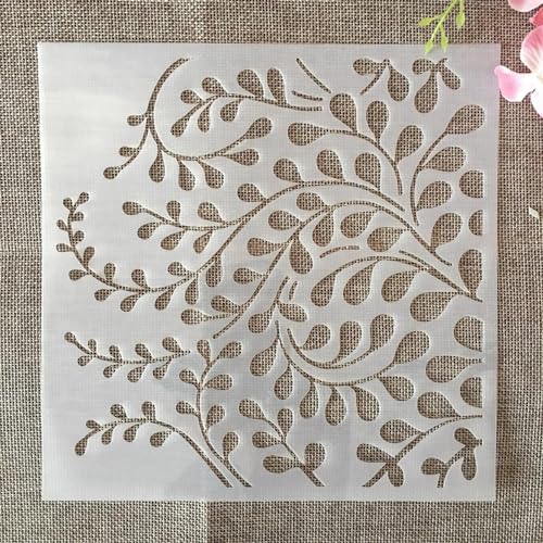 Schablonen zum Basteln, 20 x 20 cm, Blätter, wiederverwendbare Kunststoffvorlagen für Holz, Wand, Stoff, Leinwand, Möbel, Boden, Stein, Karte von HOFALUYUSUN