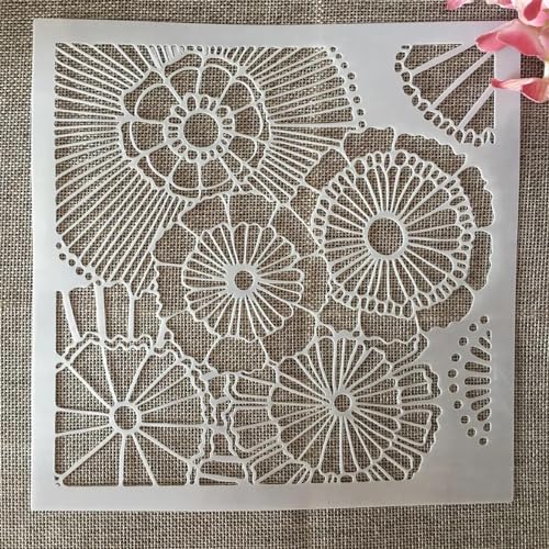 Schablonen zum Basteln, 20 x 20 cm, Sonnenblumen-Orange, wiederverwendbare Kunststoffvorlagen für Holz, Wand, Stoff, Leinwand, Möbel, Boden, Stein, Karten-Stil A Schablonen zum Basteln, 20 x 20 cm, Sonnenblumen-Orange, wiederverwendbare Kunststoffvorlagen für Holz, Wand, Stoff, Leinwand, Möbel, Boden, Stein, Karten-Stil A von HOFALUYUSUN