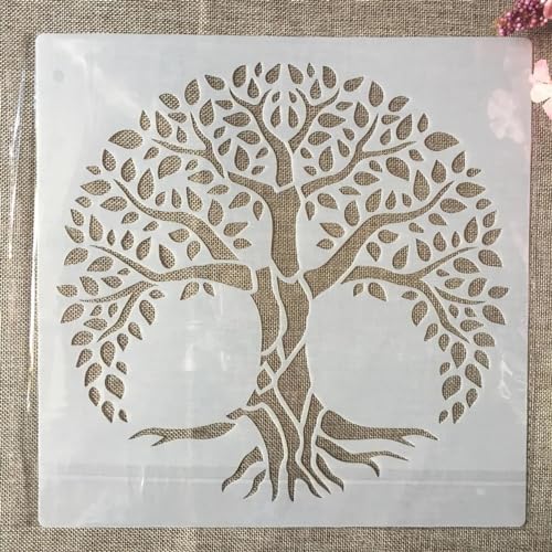 Schablonen zum Basteln, 30 x 30 cm, großer Kompass, Marineblau, wiederverwendbare Kunststoffvorlagen für Holz, Wand, Stoff, Leinwand, Möbel, Boden, Stein, Kartenstil C von HOFALUYUSUN