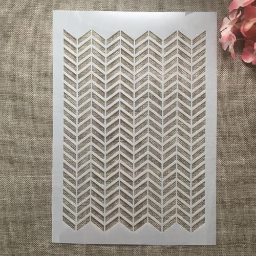 Schablonen zum Basteln, A4, 29 cm, gewellte geometrische Textur, wiederverwendbare Kunststoffvorlagen für Holz, Wand, Stoff, Leinwand, Möbel, Boden, Stein, Karte Schablonen zum Basteln, A4, 29 cm, gewellte geometrische Textur, wiederverwendbare Kunststoffvorlagen für Holz, Wand, Stoff, Leinwand, Möbel, Boden, Stein, Karte von HOFALUYUSUN
